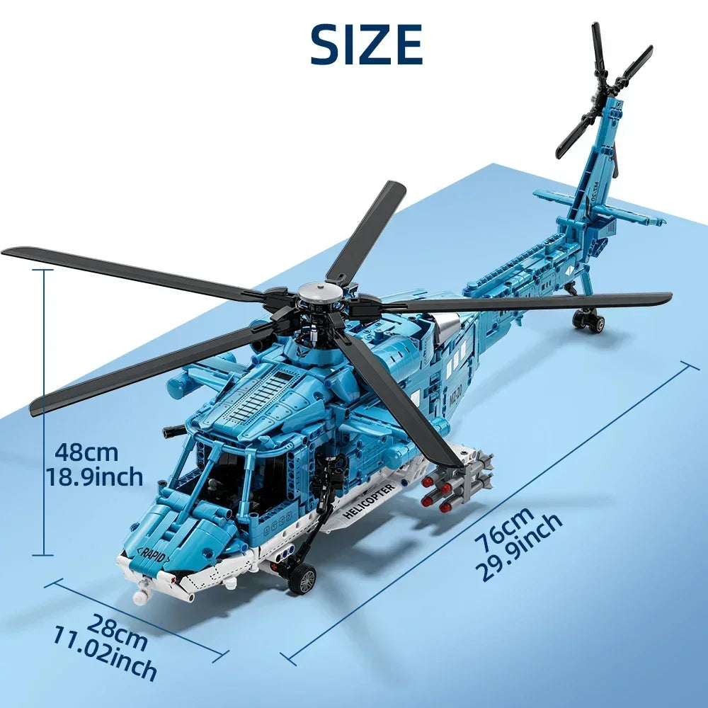 Premium Building Blocks Set 1711 Pieces Lego Compatible Attack Helicopter Kit For Kids - ToylandEU