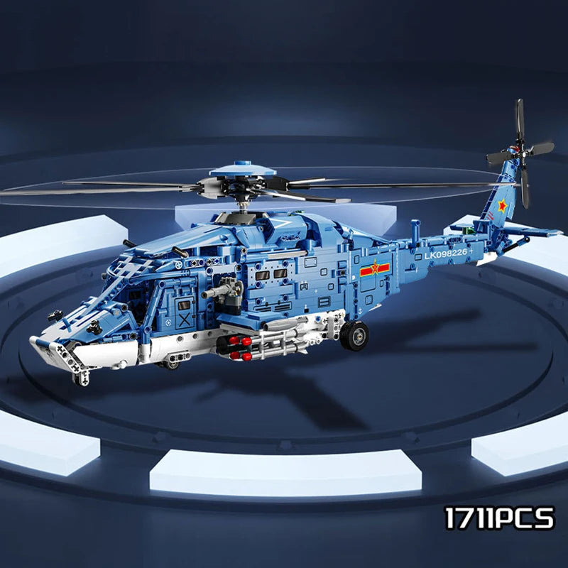 Premium Building Blocks Set 1711Piece Attack Helicopter Model With LEGO Compatible Bricks For Military Enthusiasts - ToylandEU