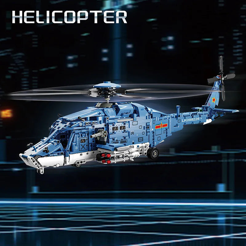 Premium Building Blocks Set 1711Piece Attack Helicopter Model With LEGO Compatible Bricks For Military Enthusiasts - ToylandEU