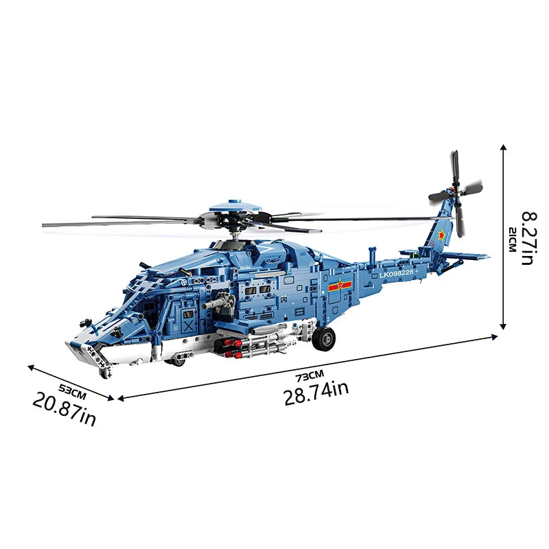 Premium Building Blocks Set 1711Piece Attack Helicopter Model With LEGO Compatible Bricks For Military Enthusiasts - ToylandEU