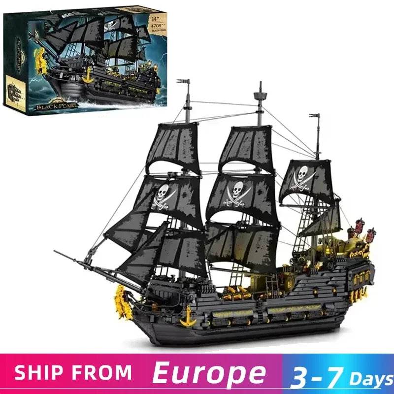 Premium Building Blocks Set 4708 Piece Black Pearl For Kids - ToylandEU