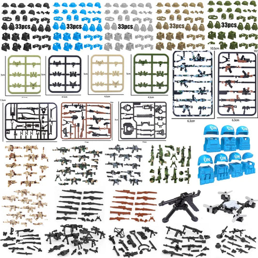 Premium Building Blocks Set Camouflage Military Equipment With Roadblock And Aircraft Parts For Kids - ToylandEU