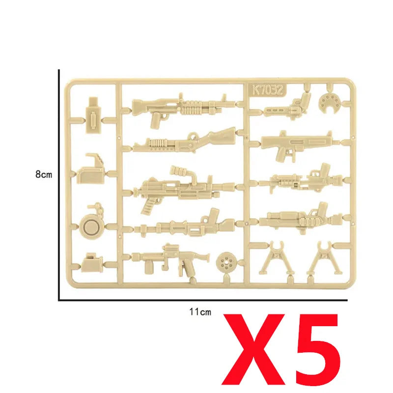 Premium Building Blocks Set Camouflage Military Equipment With Roadblock And Aircraft Parts For Kids - ToylandEU