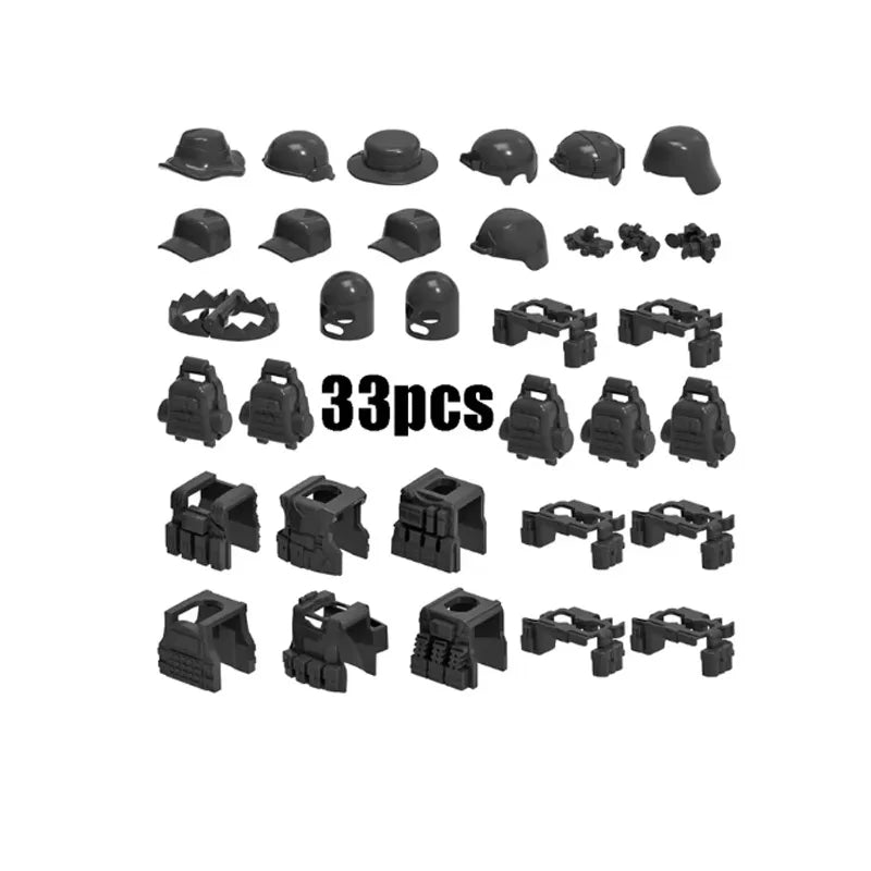 Premium Building Blocks Set Camouflage Military Equipment With Roadblock And Aircraft Parts For Kids - ToylandEU