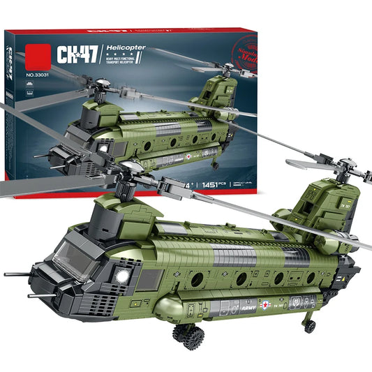 Premium Building Blocks Set Chinook Transport Plane Model With 1451 Pieces For Kids Gifts - ToylandEU