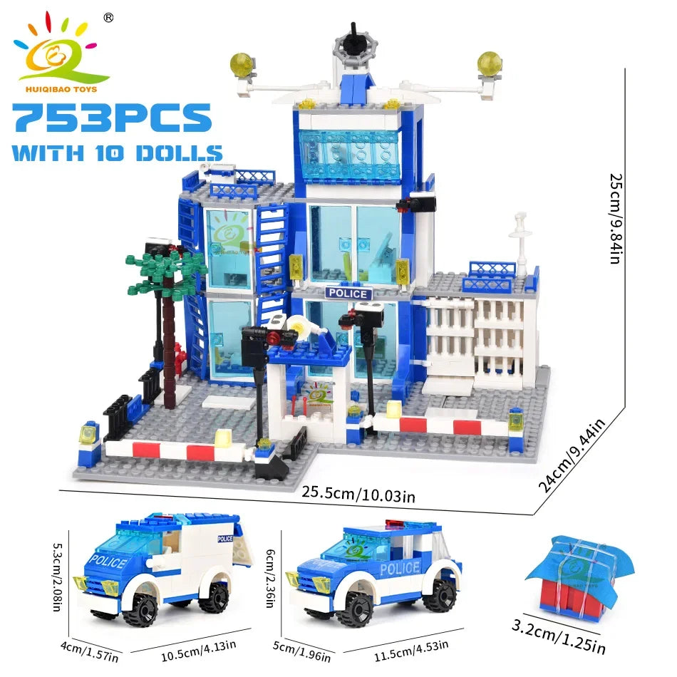 Premium Building Blocks Set City Police Station 753 Pieces Educational Toy For Children And Adults - ToylandEU