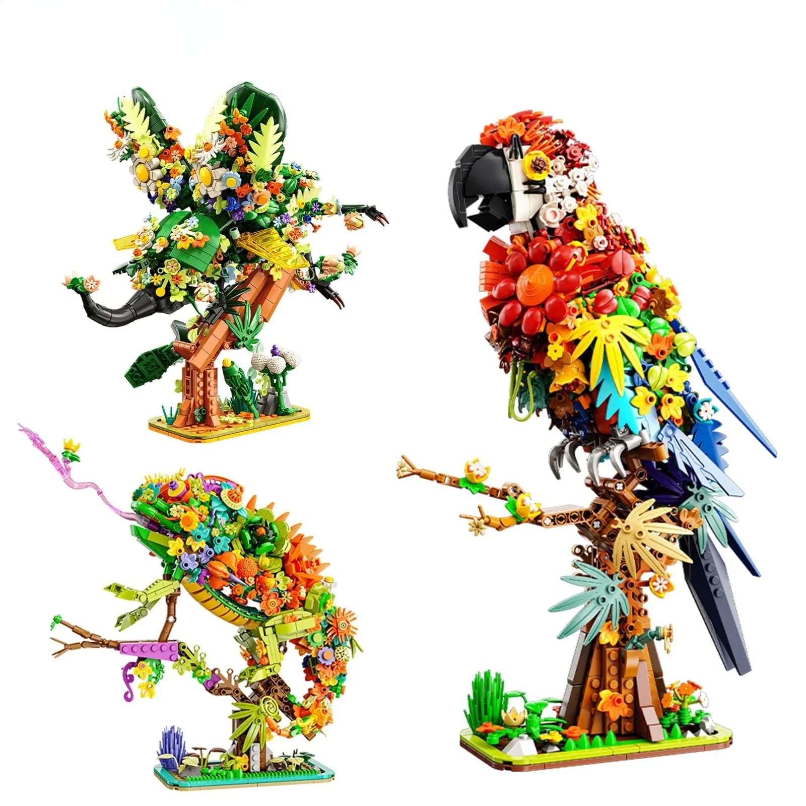 Premium Building Blocks Set Cute Jungle Hedgehog And Parrot Theme For Kids Gift Idea - ToylandEU