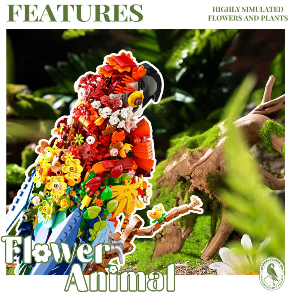 Premium Building Blocks Set Cute Jungle Hedgehog And Parrot Theme For Kids Gift Idea - ToylandEU