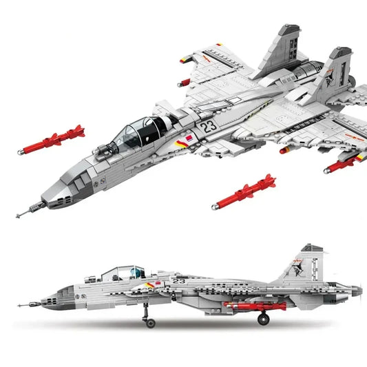 Premium Building Blocks Set J15 Carrier Fighter Aircraft Flying Shark Model 1186 Pieces For Children Gift - ToylandEU