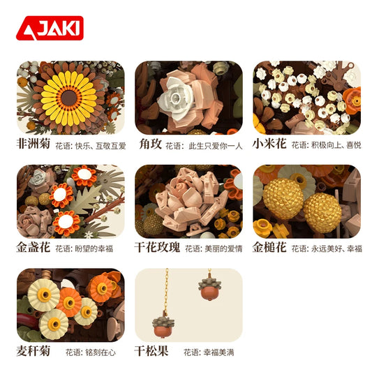 Premium Building Blocks Set Lego Compatible Artificial Rose And Gerbera Flowers For Home Decor Gift - ToylandEU