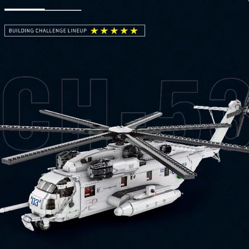 Premium Building Blocks Set Lego Compatible Military Moc CH 53 Transport Helicopter 2192 Pieces For Teens And Collectors - ToylandEU