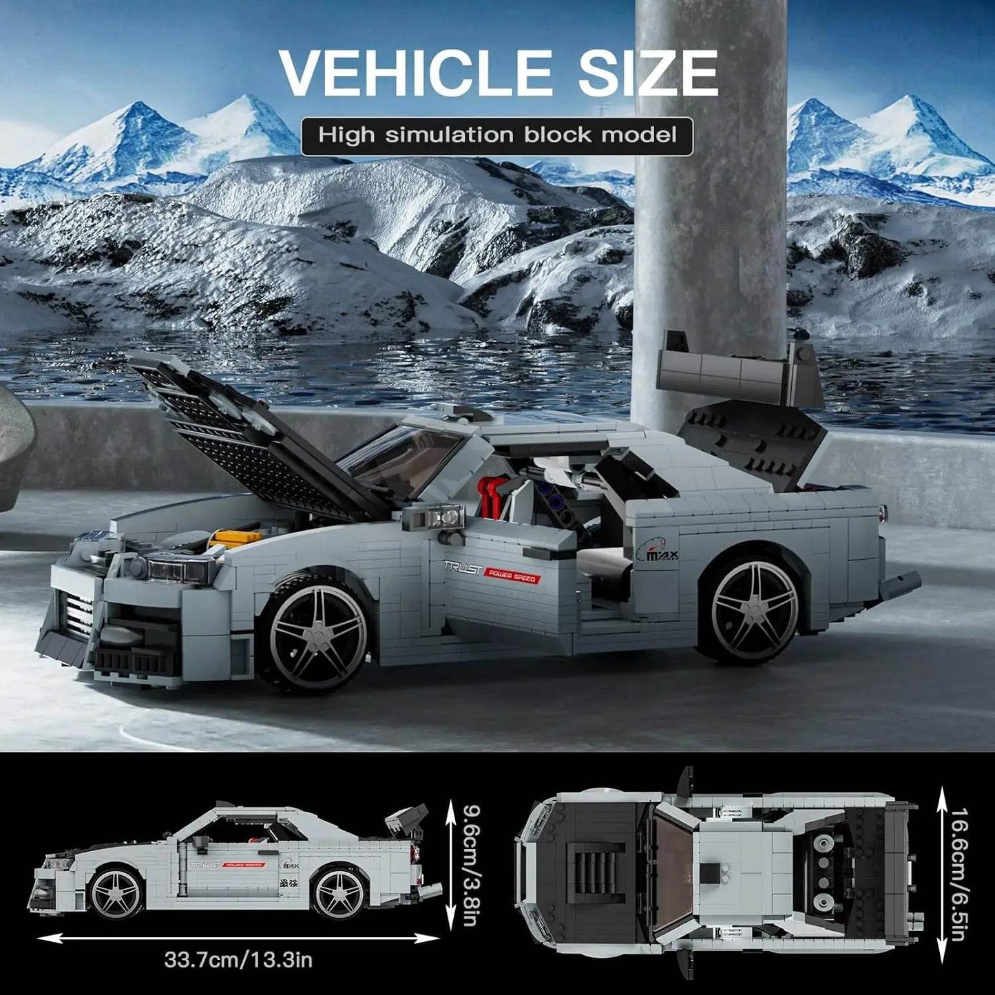 Premium Building Blocks Set R34 Skyline Racing Car For Boys - ToylandEU