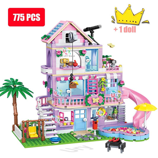 Premium Building Blocks Set With Villa Slide Pool For Kids - ToylandEU
