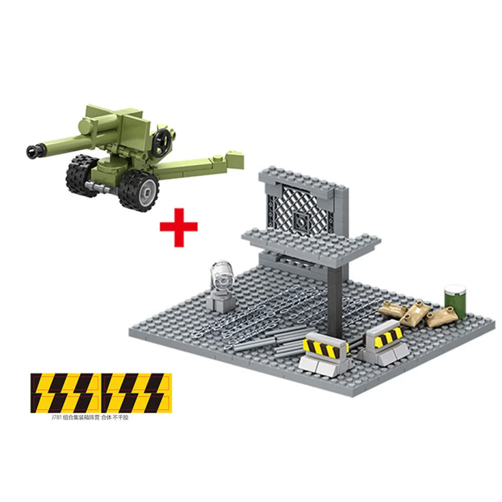 Premium Building Blocks Set World War II Army Soldiers Cannon Base Lego Compatible For Kids - ToylandEU