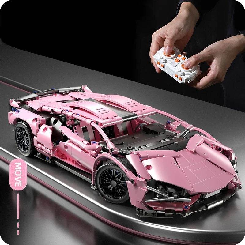 Premium Building Blocks Set with Remote Control Pink Racing Sports Car for Girls Age 14 and Up - ToylandEU