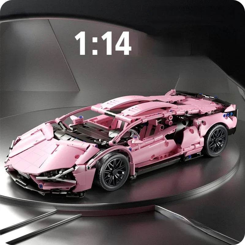 Premium Building Blocks Set with Remote Control Pink Racing Sports Car for Girls Age 14 and Up - ToylandEU