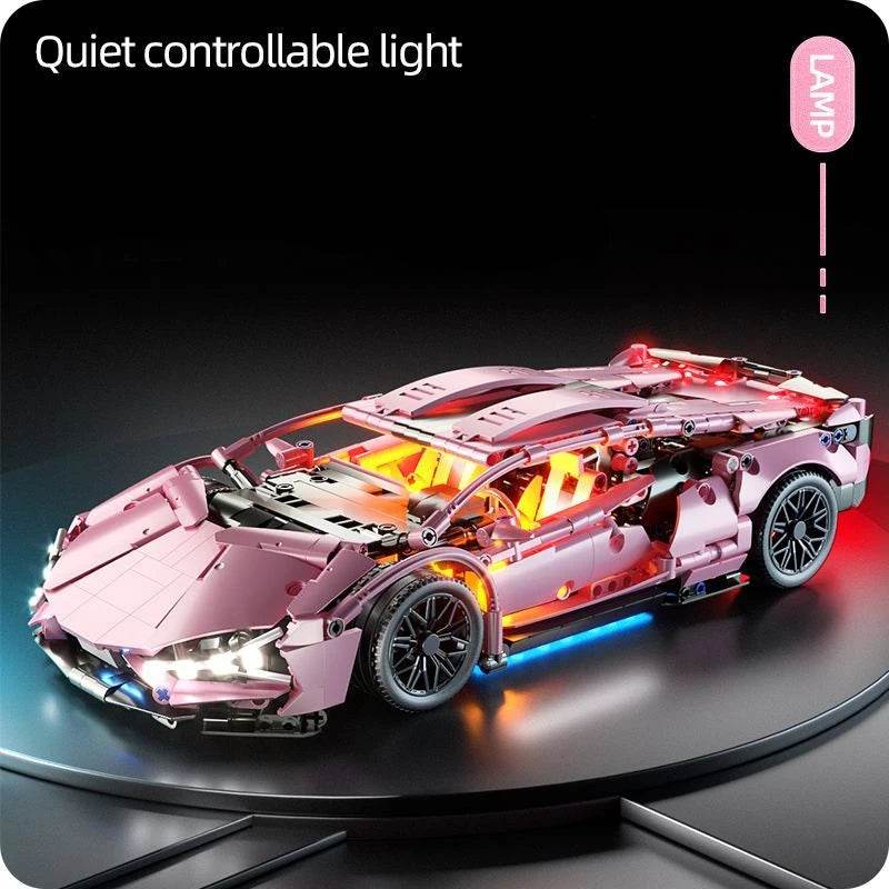 Premium Building Blocks Set with Remote Control Pink Racing Sports Car for Girls Age 14 and Up - ToylandEU