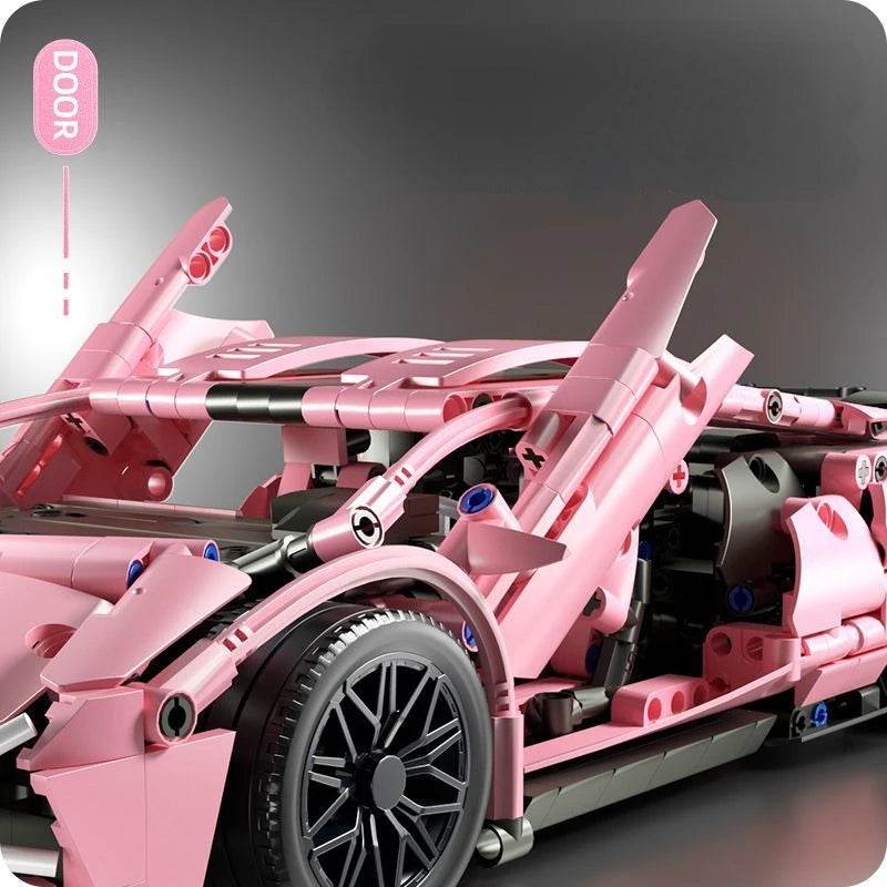 Premium Building Blocks Set with Remote Control Pink Racing Sports Car for Girls Age 14 and Up - ToylandEU