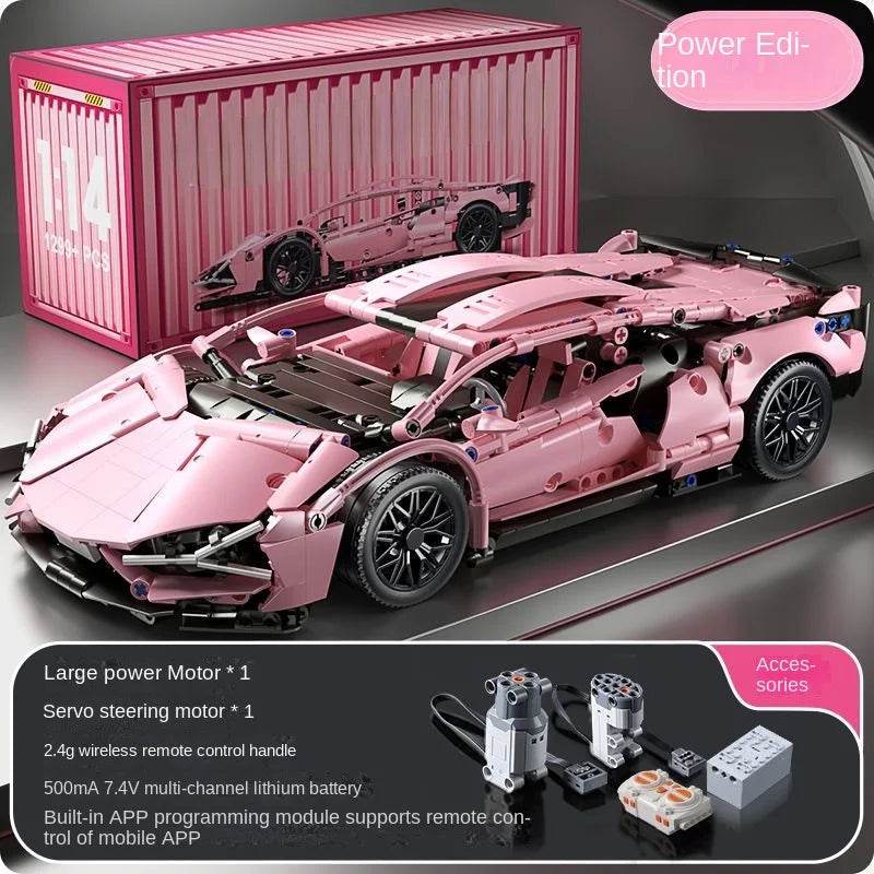 Premium Building Blocks Set with Remote Control Pink Racing Sports Car for Girls Age 14 and Up - ToylandEU