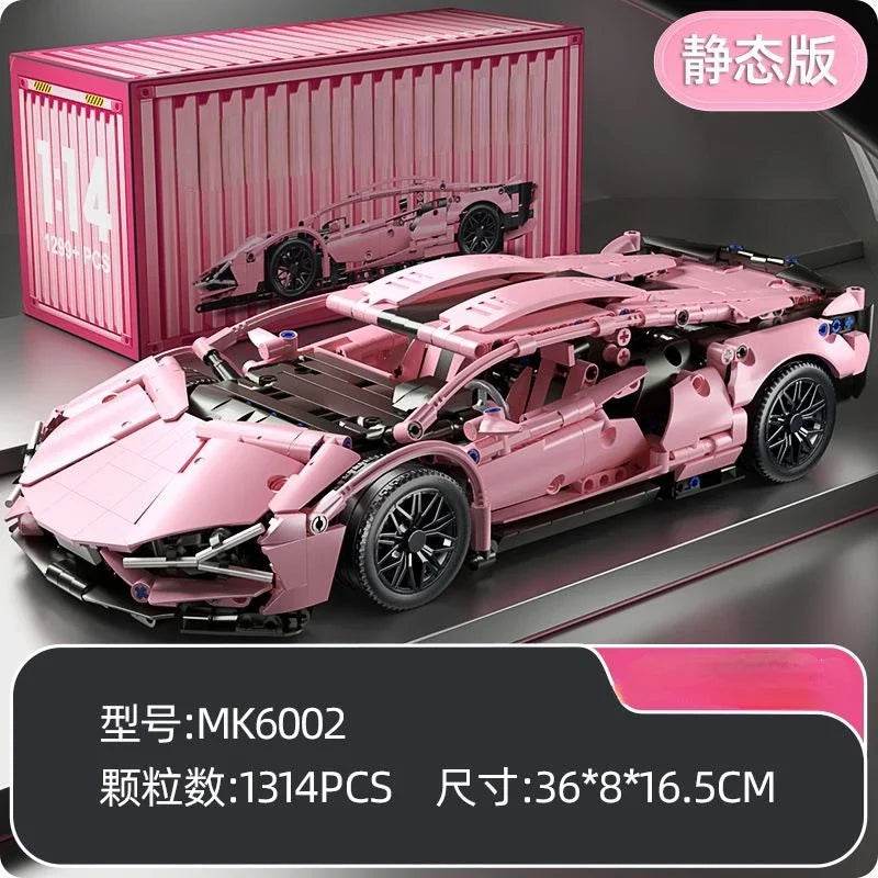 Premium Building Blocks Set with Remote Control Pink Racing Sports Car for Girls Age 14 and Up - ToylandEU