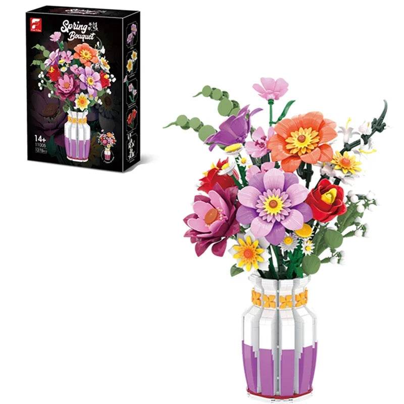 Premium Building Blocks Sunflower Bouquet Vase Model Set 1009Pcs For Kids Educational Toys - ToylandEU