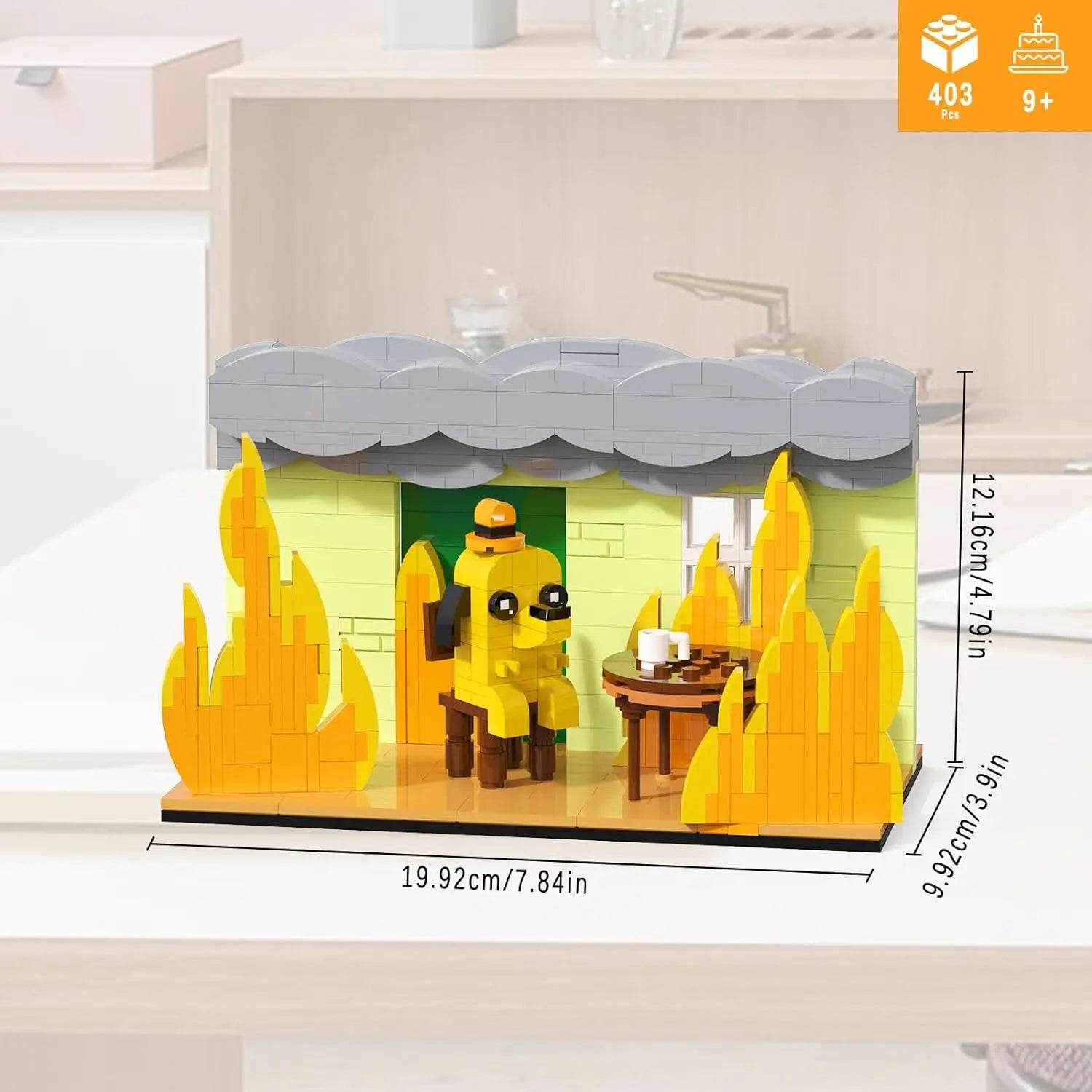 Premium Building Blocks This Is Fine Dog Desk Display Gift - ToylandEU
