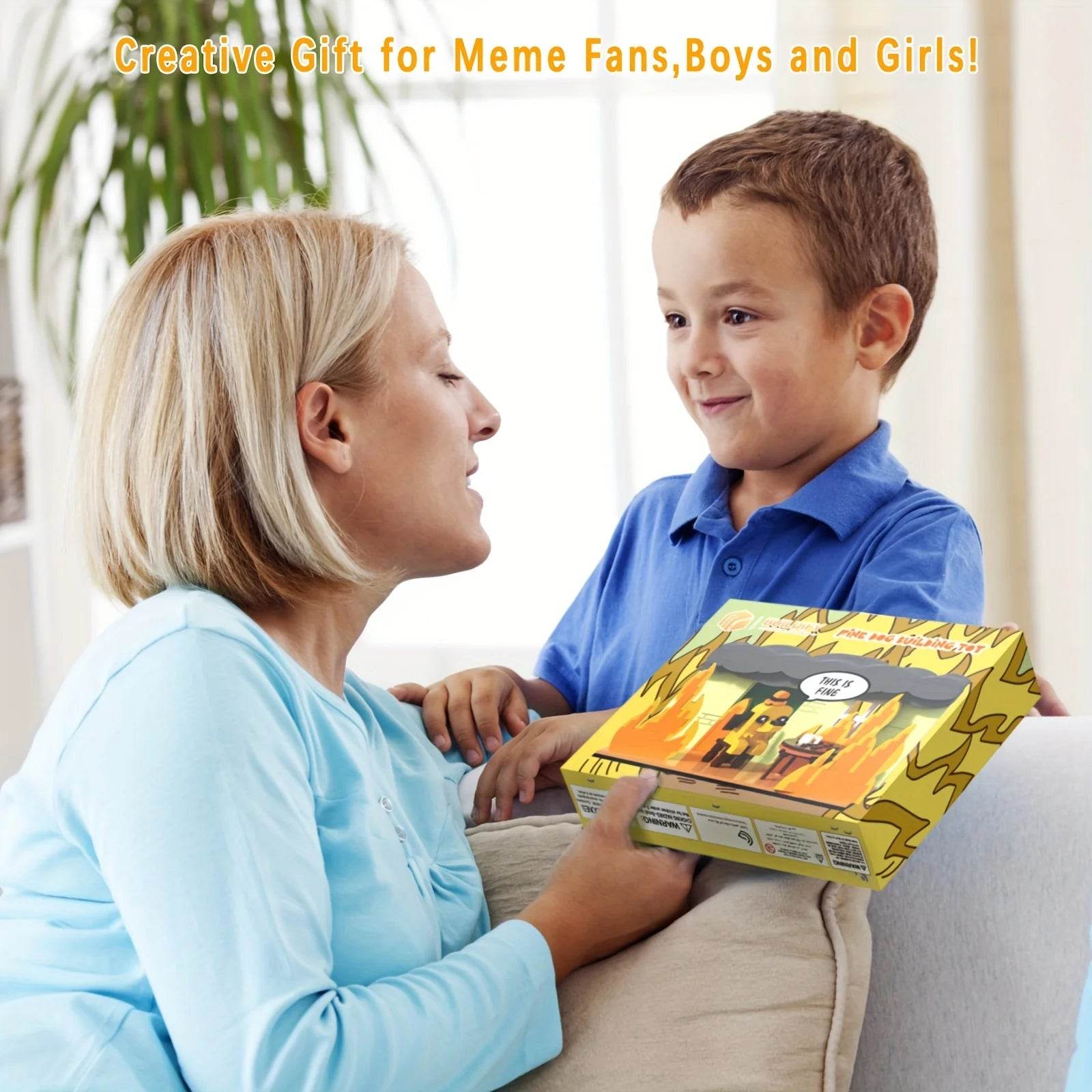 Premium Building Blocks This Is Fine Dog Desk Display Gift - ToylandEU