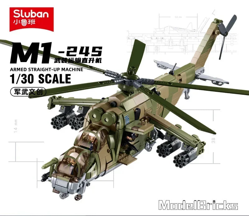 Premium Building Blocks Toy KA50 Armed Helicopter Model With Lego Compatible Design For Boys - ToylandEU