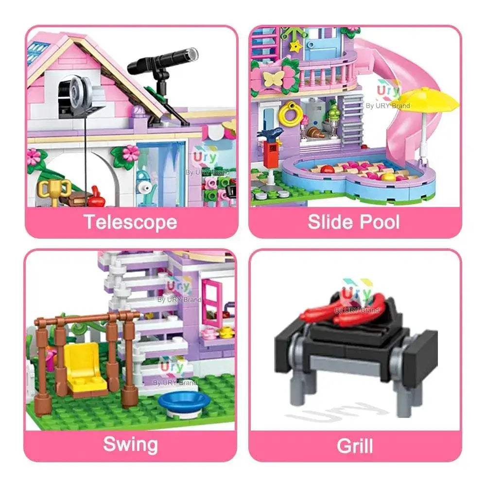  Premium Building Blocks Villa Slide 4 Set Toyland EU -  ToylandEU™