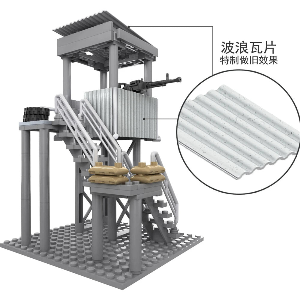 Premium Building Blocks World War II Observation Tower Sentry Scene MOC DIY Set For Children Compatible With LEGO - ToylandEU