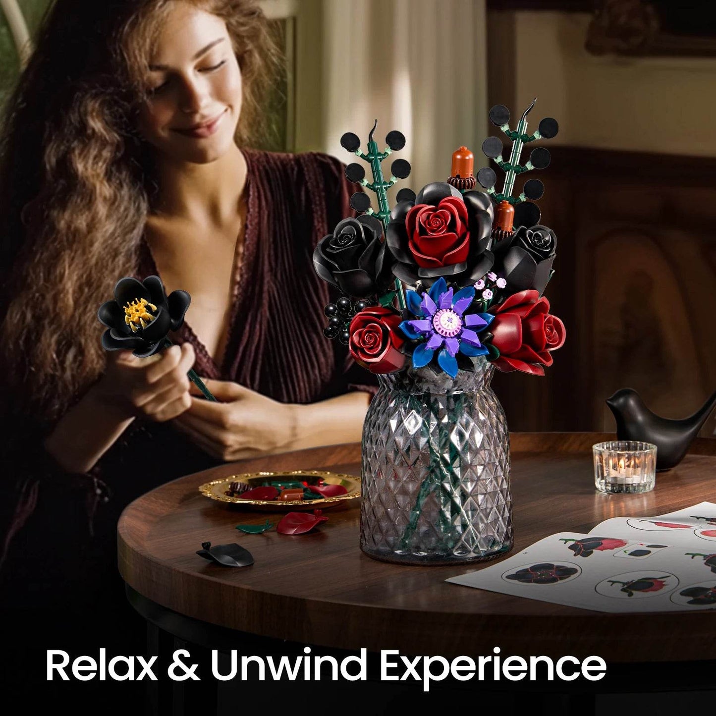 Premium Building Set Simulated Roses Halloween Decor - ToylandEU