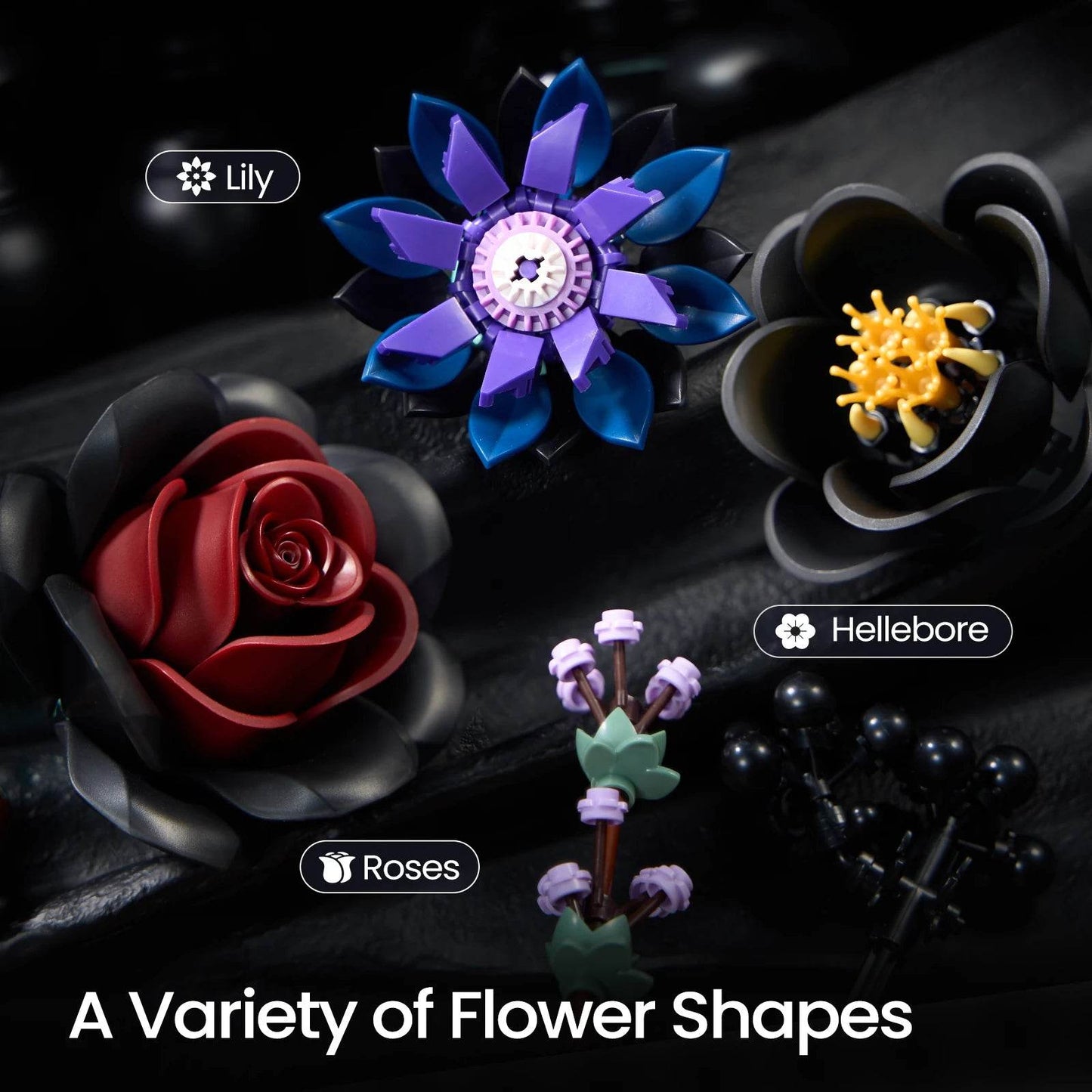 Premium Building Set Simulated Roses Halloween Decor - ToylandEU