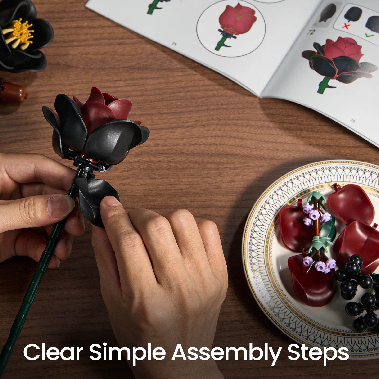 Premium Building Set Simulated Roses Halloween Decor - ToylandEU