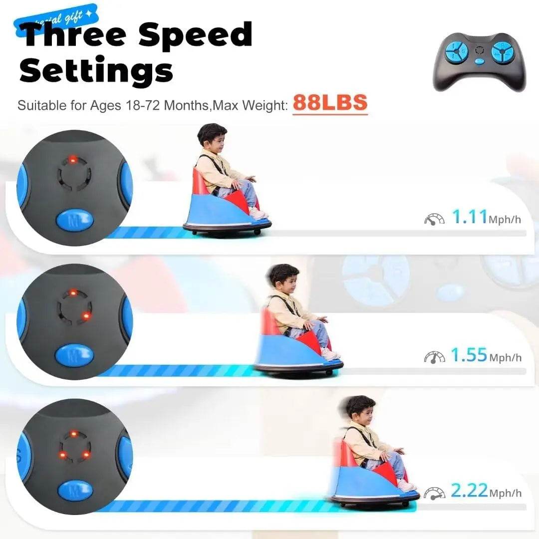 Premium Bumper Car Remote Bluetooth Music Kids 3 To 6 - ToylandEU