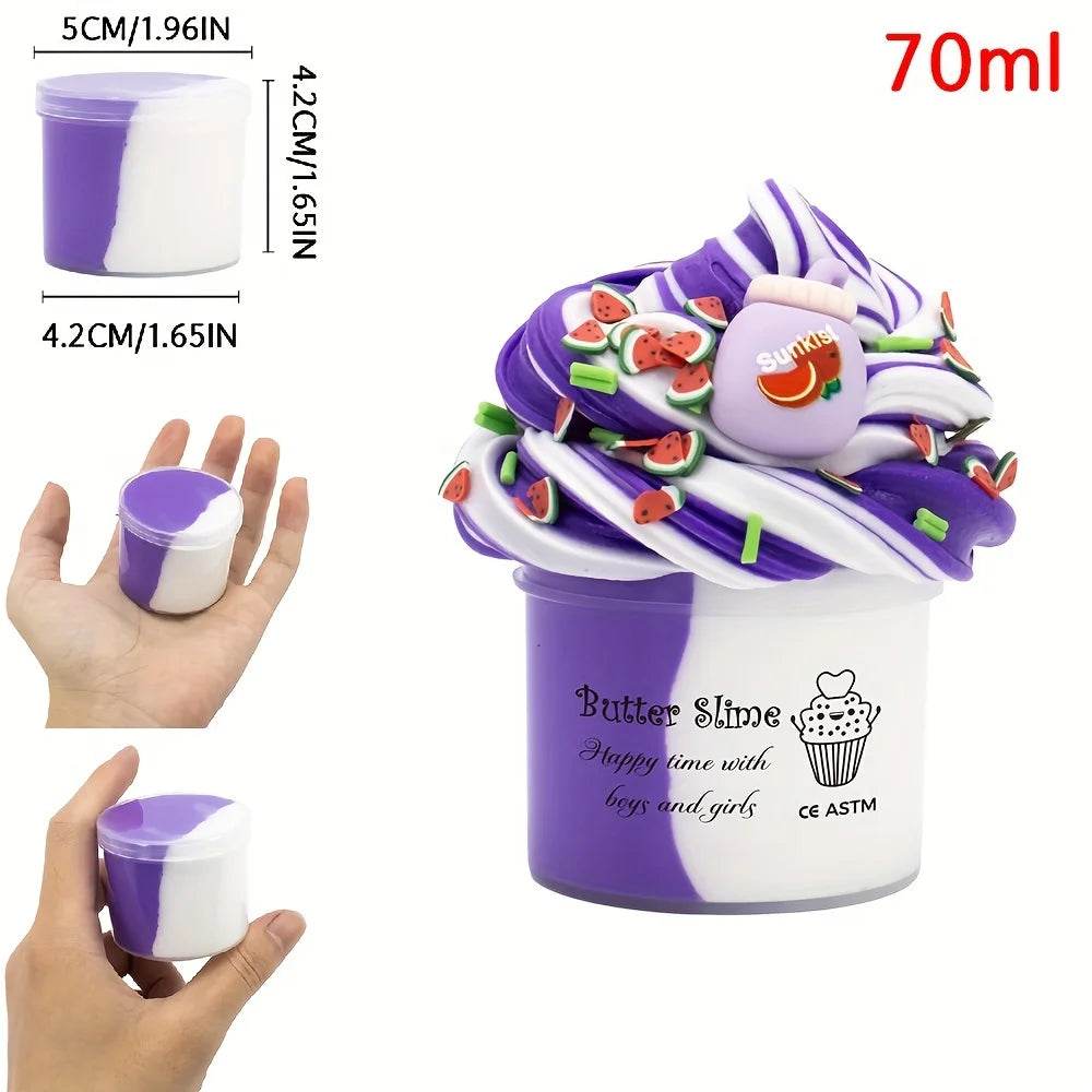 Premium Butter Slime 70ml Two Tone Scented Birthday Gift - ToylandEU