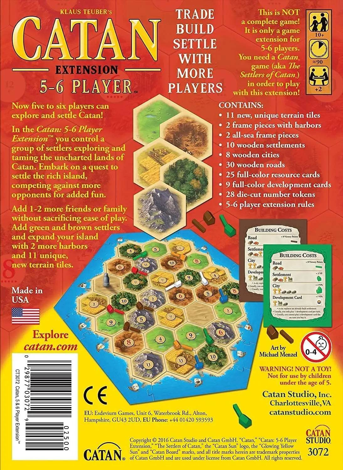 Premium CATAN Board Game 5-6 Player Expansion Set for Family and Friends Game Nights - ToylandEU