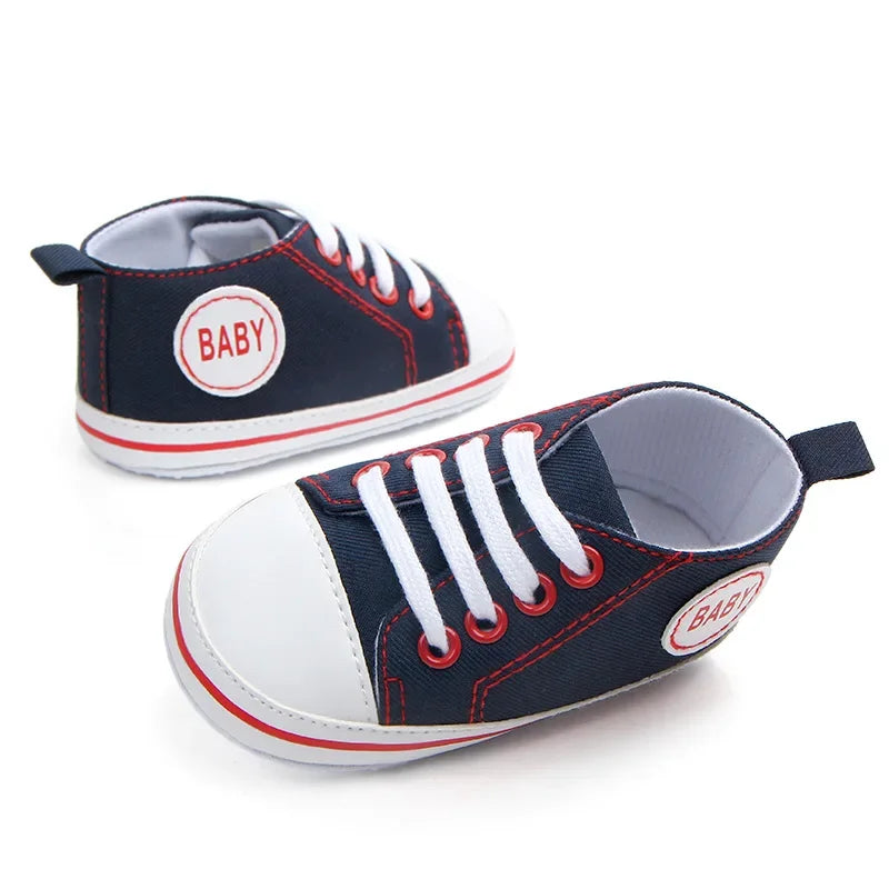 Premium Canvas Baby Shoes Soft Sole First Walkers Unisex - ToylandEU