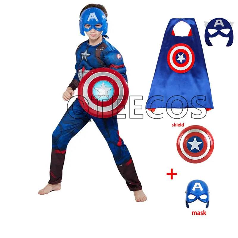 Premium Captain America Costume Muscle Bodysuit For Kids - ToylandEU