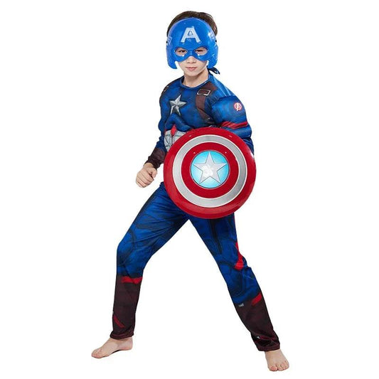 Premium Captain America Costume Muscle Bodysuit For Kids - ToylandEU