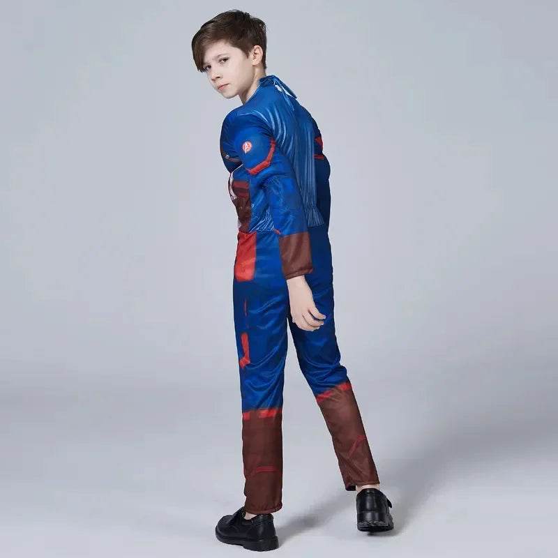 Premium Captain America Costume Muscle Bodysuit For Kids - ToylandEU