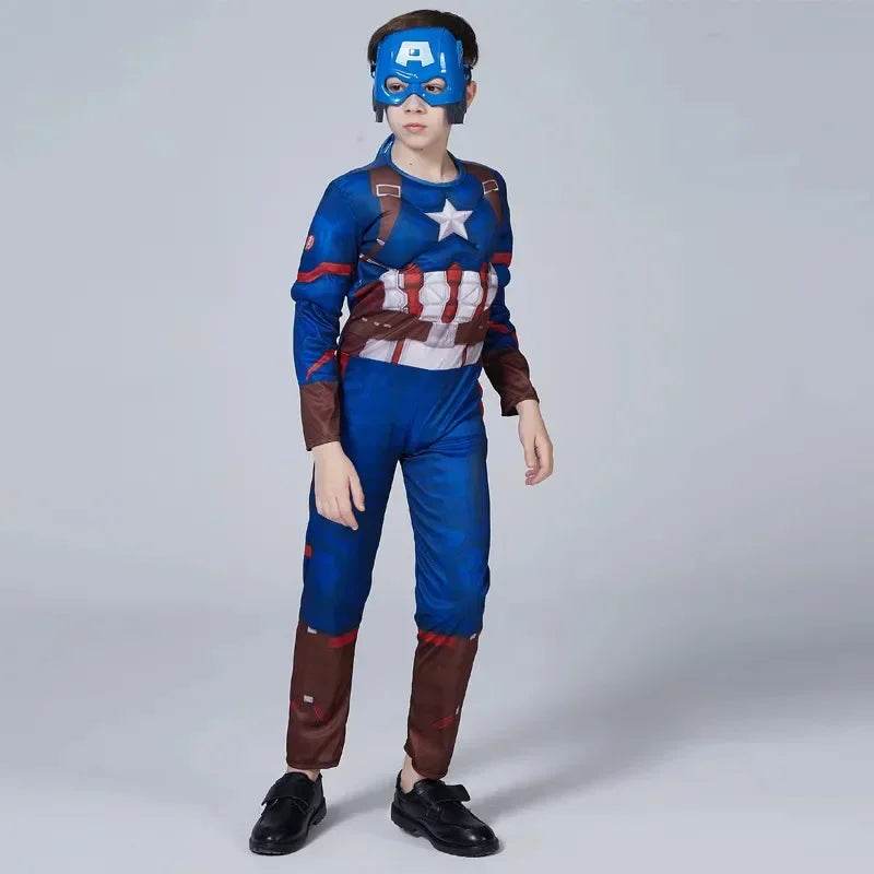 Premium Captain America Costume Muscle Bodysuit For Kids - ToylandEU