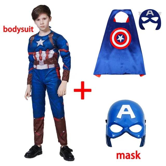 Premium Captain America Costume Muscle Bodysuit For Kids - ToylandEU