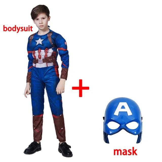 Premium Captain America Costume Muscle Bodysuit For Kids - ToylandEU