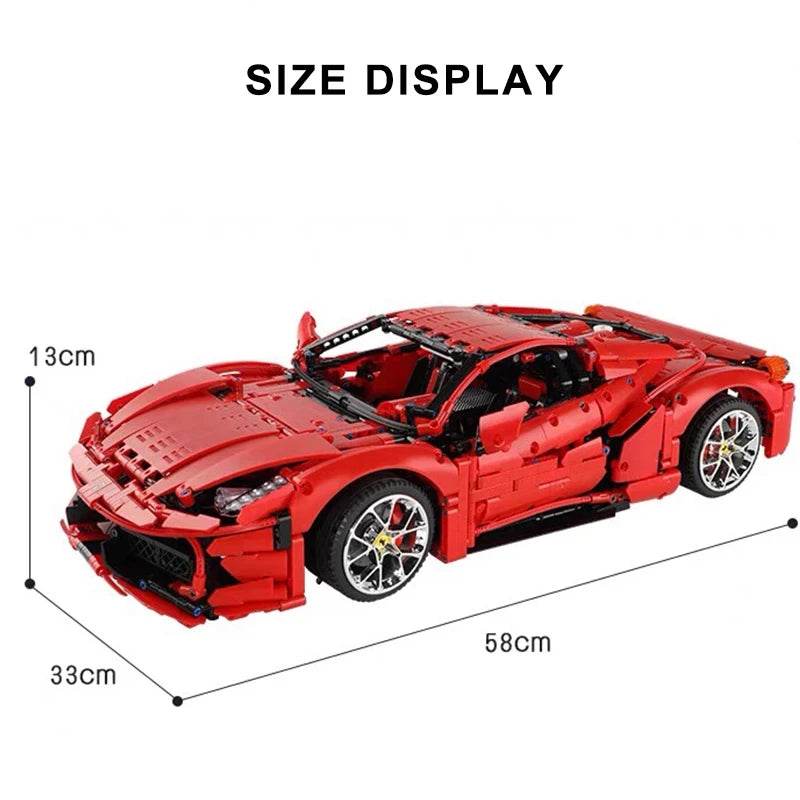 Premium Car Model Building Blocks Technical Red GT For Kids - ToylandEU