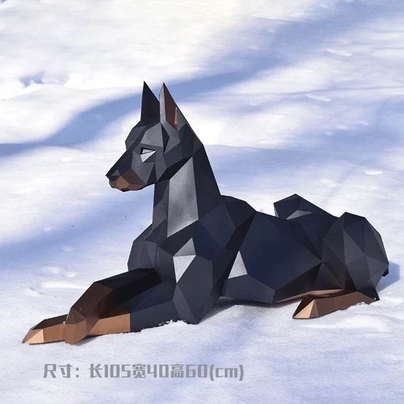 Premium Cardboard Doberman Paper Model 100cm Home Decor - ToylandEU