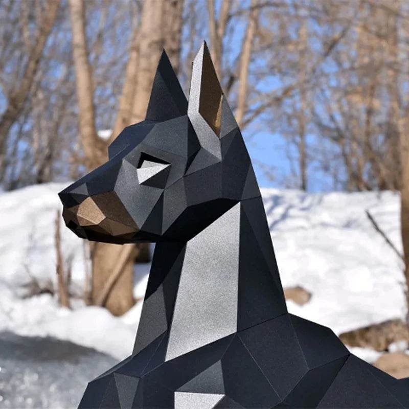 Premium Cardboard Doberman Paper Model 100cm Home Decor - ToylandEU