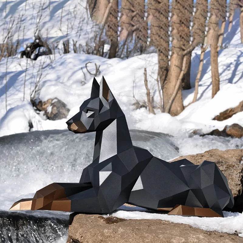 Premium Cardboard Doberman Paper Model 100cm Home Decor - ToylandEU