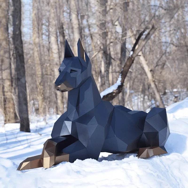 Premium Cardboard Doberman Paper Model 100cm Home Decor - ToylandEU