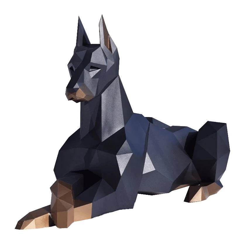 Premium Cardboard Doberman Paper Model 100cm Home Decor - ToylandEU