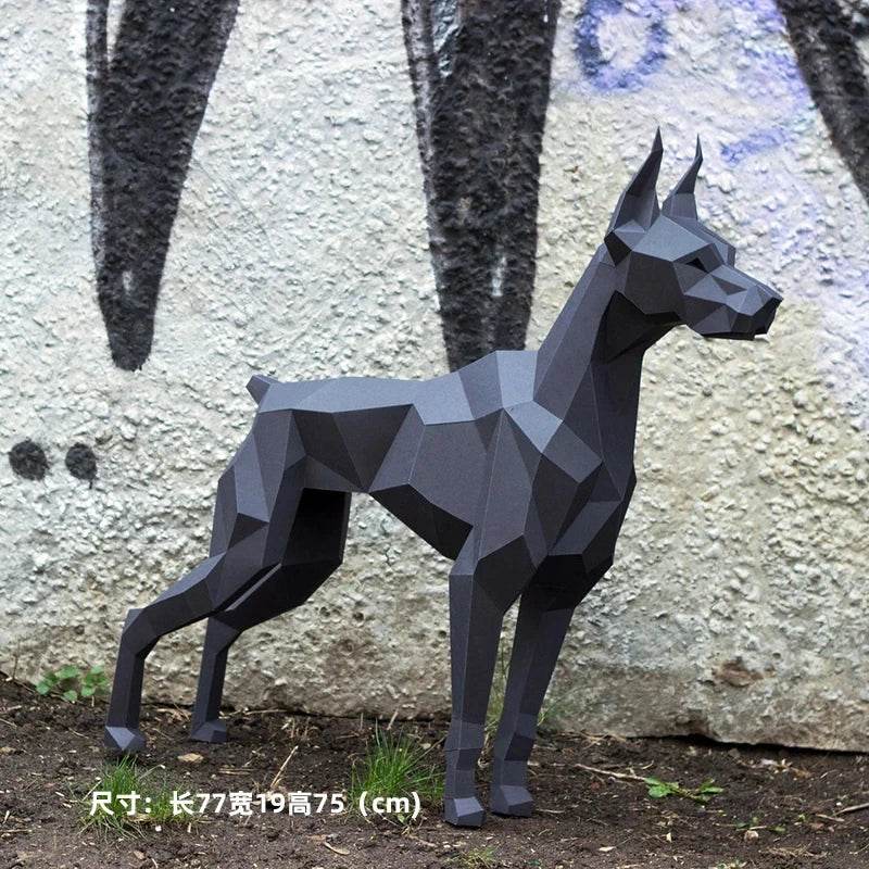 Premium Cardboard Doberman Paper Model 100cm Home Decor - ToylandEU
